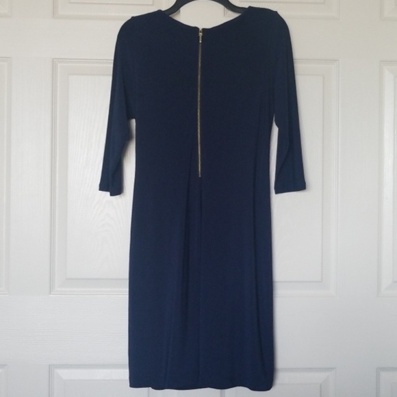 NY Collection Petite Size Medium Navy Blue Dress - Picture 2 of 7